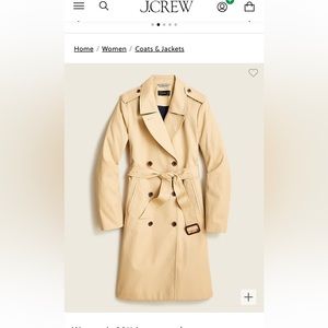 J. Crew Classic Icon trench coat size 2 NWOT lined jacket Sold Out Spring 2025